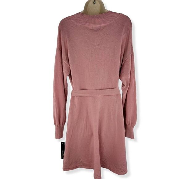 Sequin Heats Pink Sweater Dress with waist Tie XL Junior - Picture 3 of 5